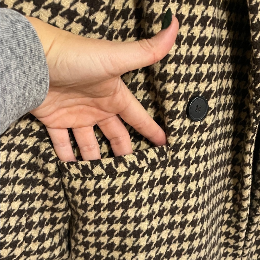 Blu Pepper Oversized Houndstooth Patterned Jacket - image 3